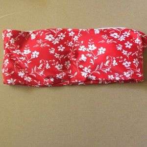 Red floral bikini top only size small